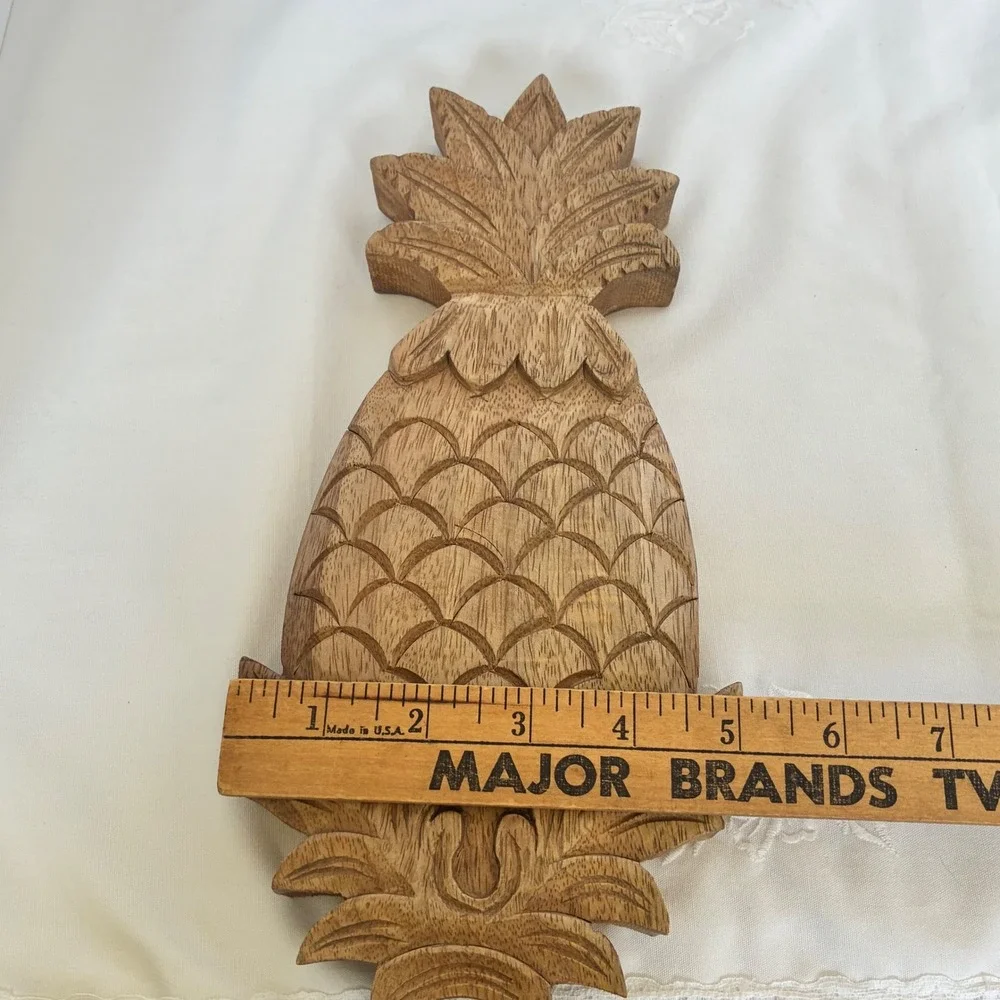 Pineapple Wall Hook Wood Tropical Coastal Boho Tiki Entryway Towel Hook Island